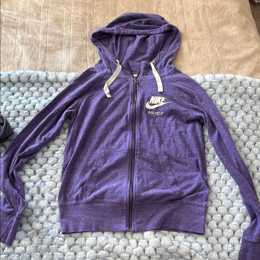Nike Women's Purple Zip-Up Hoodie